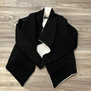Elegant Black Open Front Cardigan